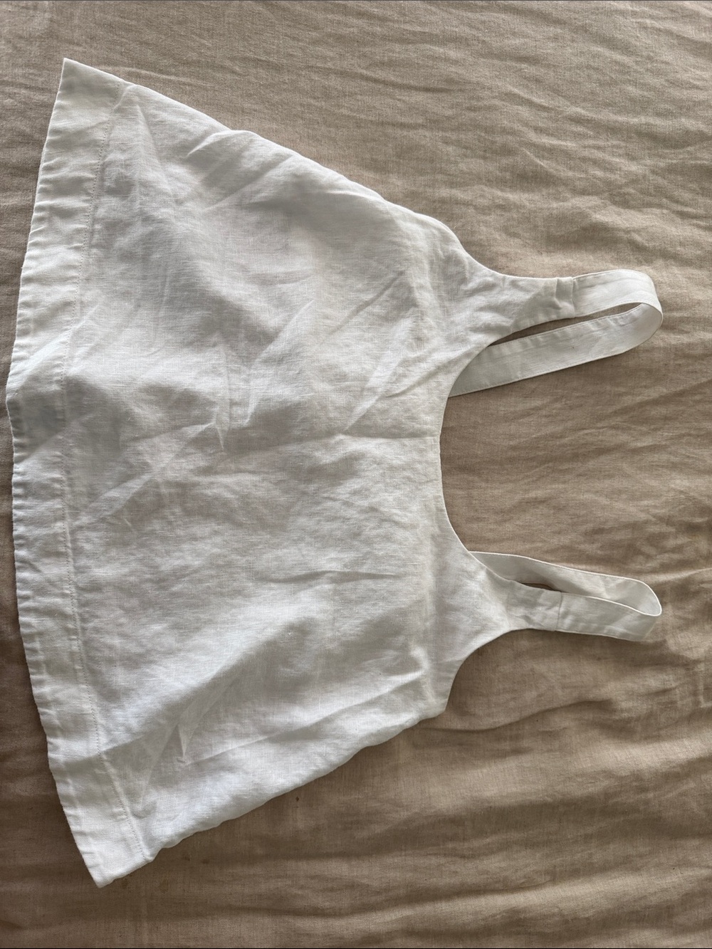 Athleta White Linen-Cotton Scoop Neck Camisole Tank